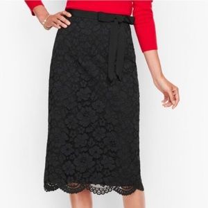 Talbots Navy/Black Lace Pencil Skirt with Bow